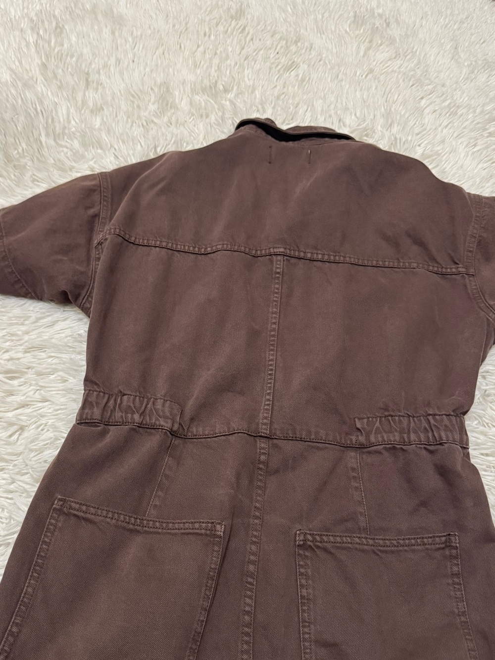 We The Free Short Sleeve Brown Utility Romper Free People Romper - Picture 4 of 4